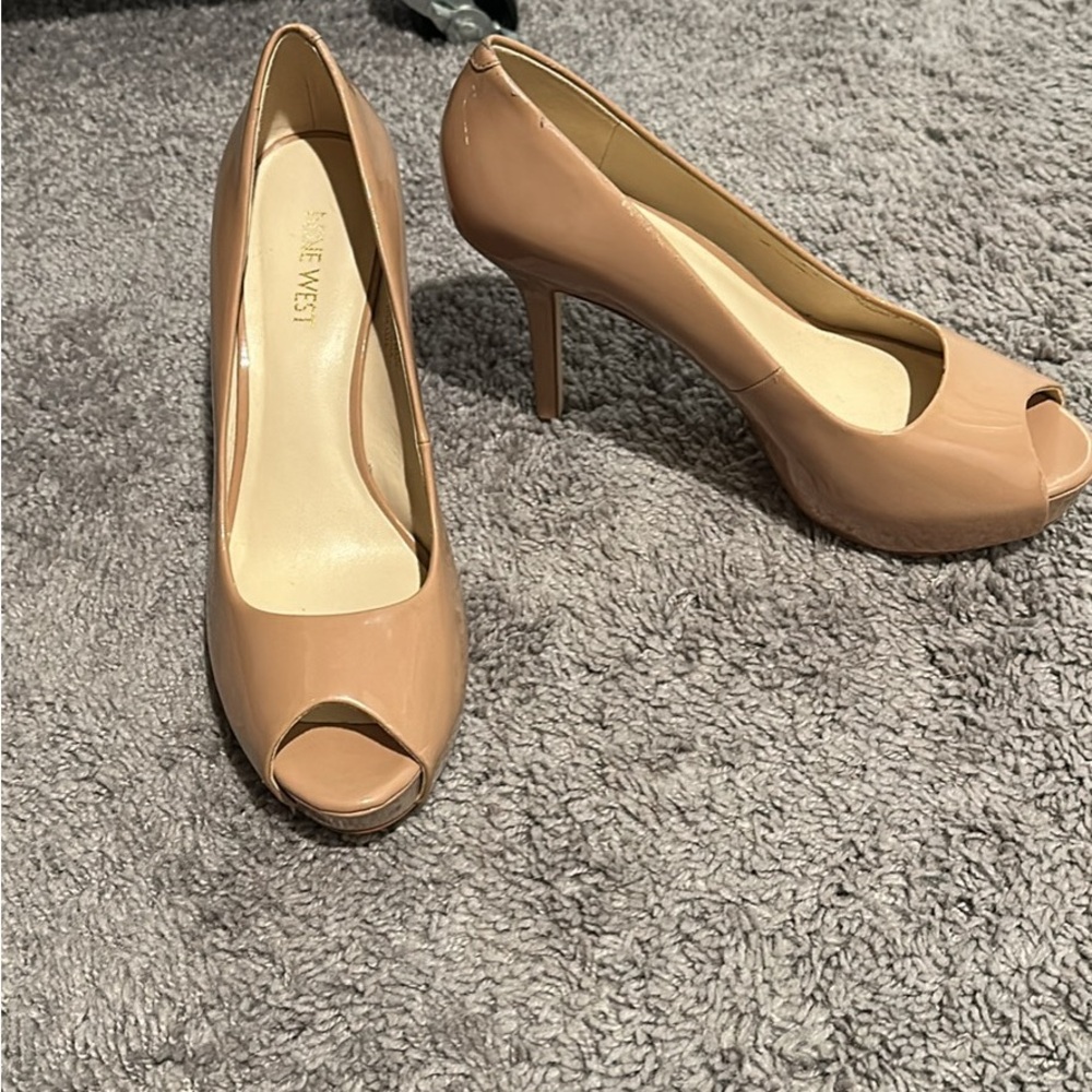 Nine West Women's Peep Toe Heels - Tan